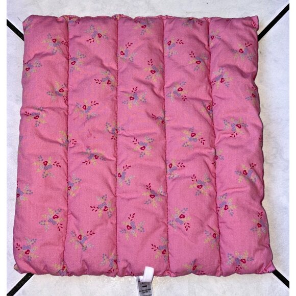 American Girl Bitty Baby Doll Crib Bedding Blanket Pink Hearts Floral V5948 - Picture 1 of 5